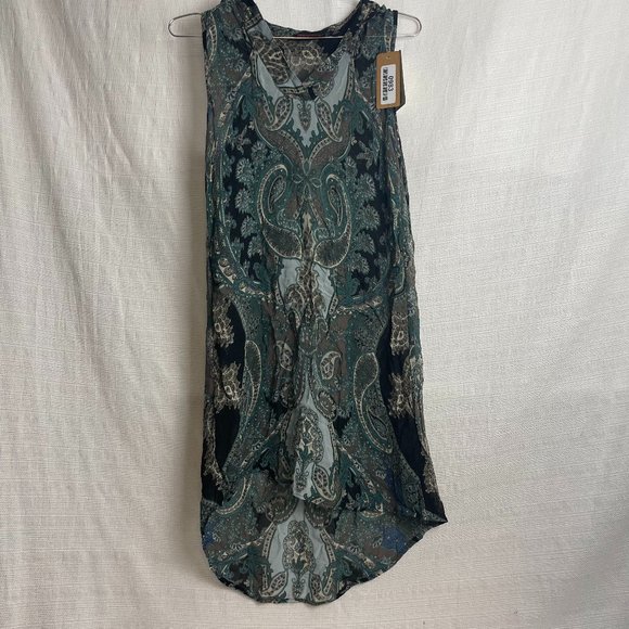 NWOT Indiska Size Small Sheer Green and Black Colored Dress #983 - Picture 1 of 4